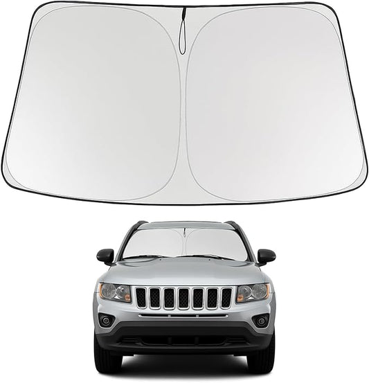 Proadsy 2026 Upgrade Front Windshield Sun Shade Foldable Sunshade Protector Custom Fit 2007-2017 Jeep Compass Accessories