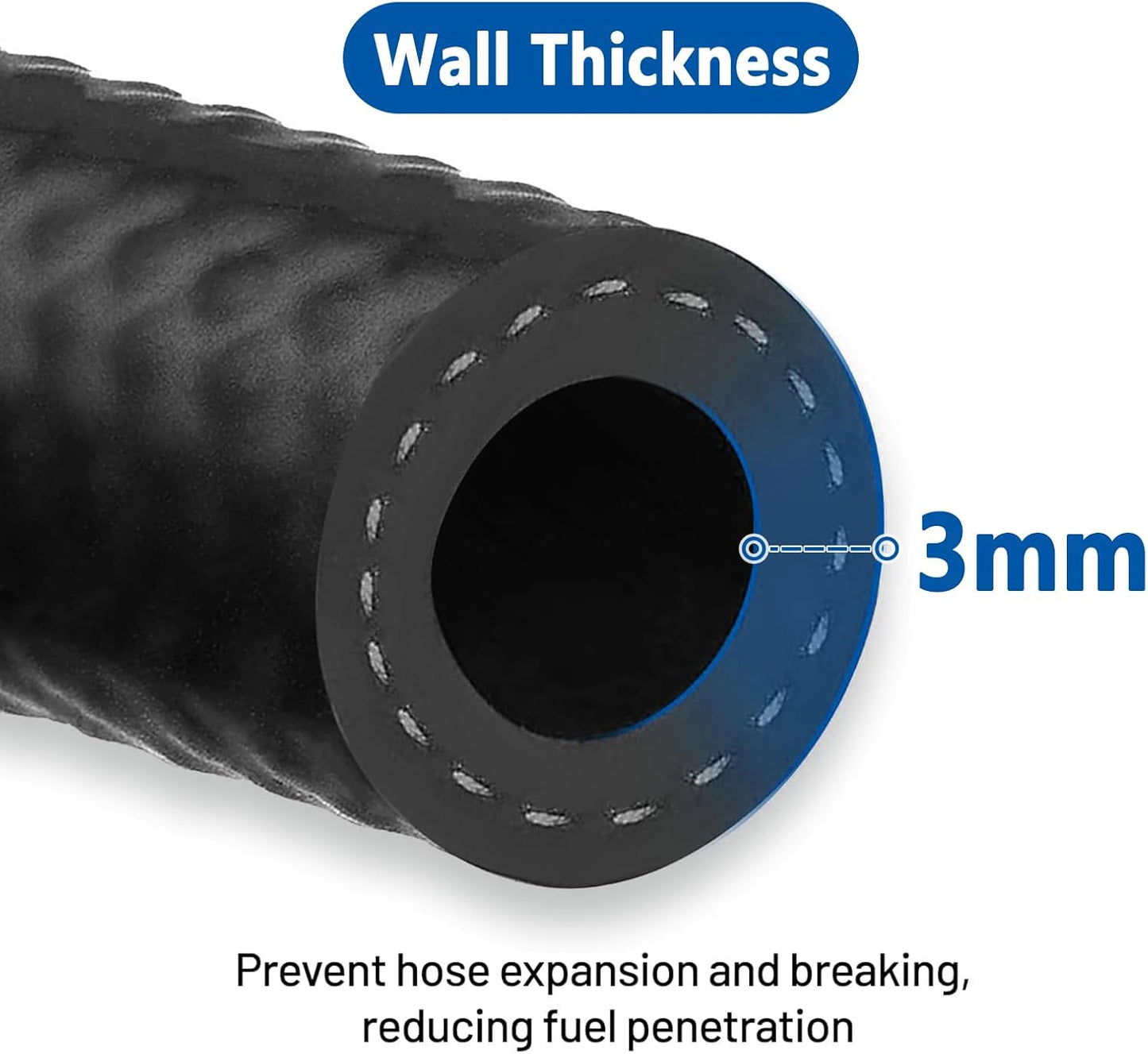 LokoCar Rubber Fuel Hose Line Push Lock 3/8" ID SAE 30R7 NBR 10ft 300PSI Black