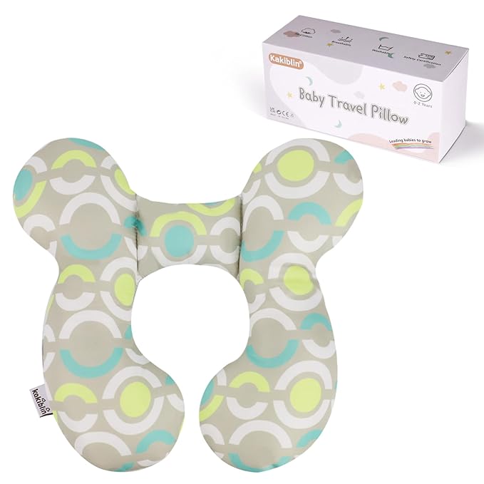 KAKIBLIN Baby Travel Pillow, Baby Neck Pillow Babies Head Support for Car Seat, Babies Neck Support Pillows for Car Seat, Stroller, Pushchair, Circle