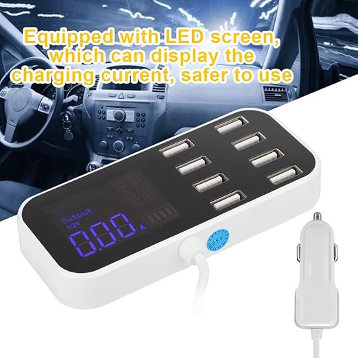 FLEXMAN 90W Powered USB Hub, 5.2V 9.1V 12V 3 Modes Data Hub Portable Car Use Power Adapter with LED Screen for Laptop PC Computer Printer
