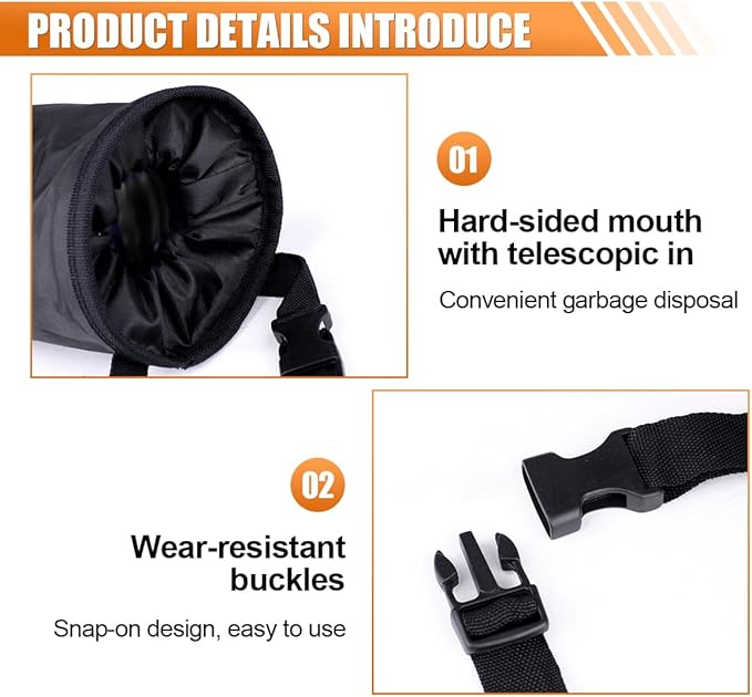 3PCS Universal Hanging Car Garbage Bag for Back Seat - Detachable Garbage Can Car Trash Bag with Elastic Opening - Washable Storage Bags Auto Trash Can for Outdoor Traveling & Home Use