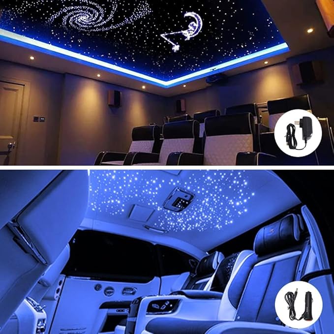 Firework 16W RGBW Fiber Optic Lights Star Ceiling Light Kit with Fiber Optical 460pcs 0.03in 9.8ft/3m - APP/Remote Control + Music Mode Sound Sensor Light Source for Bedroom, Home Theater & Car Decor