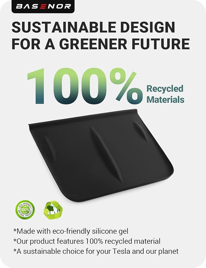 BASENOR Upgrade Tesla Model Y Model 3 Center Console Wireless Charger Mat Silicone Cover Wireless Charging Phone Pad for 2021-2024 Model Y 2021-2023 Model 3 Interior Accessories