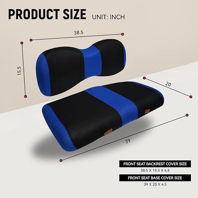 Golf Cart Front Seat Covers for Yamaha G29/drive Drive 2 2007+, Durable Polyester Fabric Yamaha G29 Seat Covers, Breathable Washable