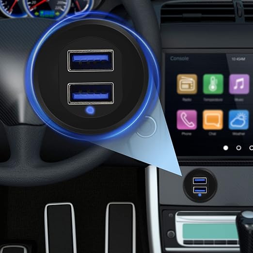 Double Port USB 3.0 Car Mount Flush Cable, USB3.0 Male to Female Car Extension Cable for Dashboard Panel 3ft