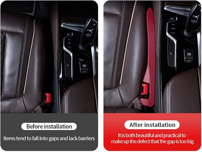 IHOTDER 2PCS Car Seat Gap Filler - Car Seat Gap Filler Organizer for Holding Phone,Key,Purse - Universal Car Gap Filler Fits CCar Truck SUV Car Interior Accessories (Burgundy/2PCS)…