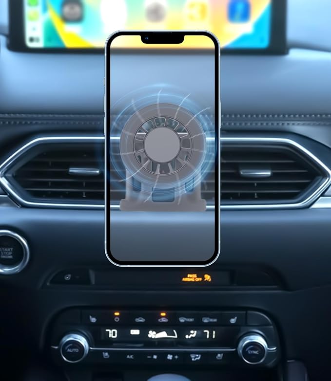 Mazda CX-5 Phone Mount for MagSafe, Exclusive Fit for Mazda CX-5 2017-2025, Fit for MagSafe iPhone 17/16/15/14/13/12/Mini Series, Super-Strong Magnet for Air Vent Mazda CX-5 Accessories Holder