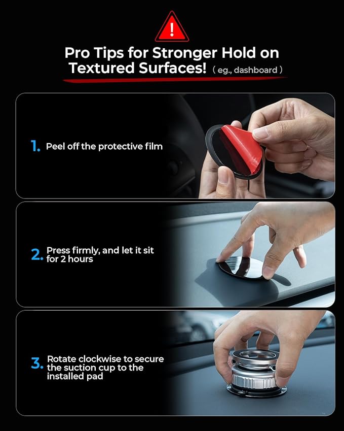 DIMONCOAT 2025 Upgraded 360° Rotation Vacuum Magnetic Phone Holder for Car,for Suction Cup Phone Mount Stand [109+LBS Strongest Suction & Magnetic] Adjustable Swivel Lock, for Your Car/Mirror