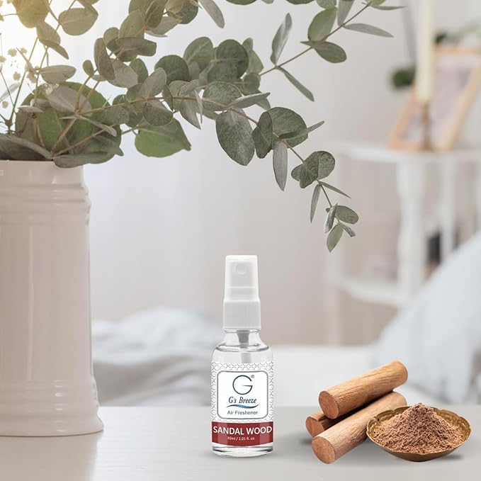 G's Breeze - Sandalwood Air Freshener – Woody & Earthy Fragrance of Sandalwood – Ideal for Home, Car & Office – Elevate Your Space with Luxurious Scent and Creates Relaxing & Comfortable Atmosphere