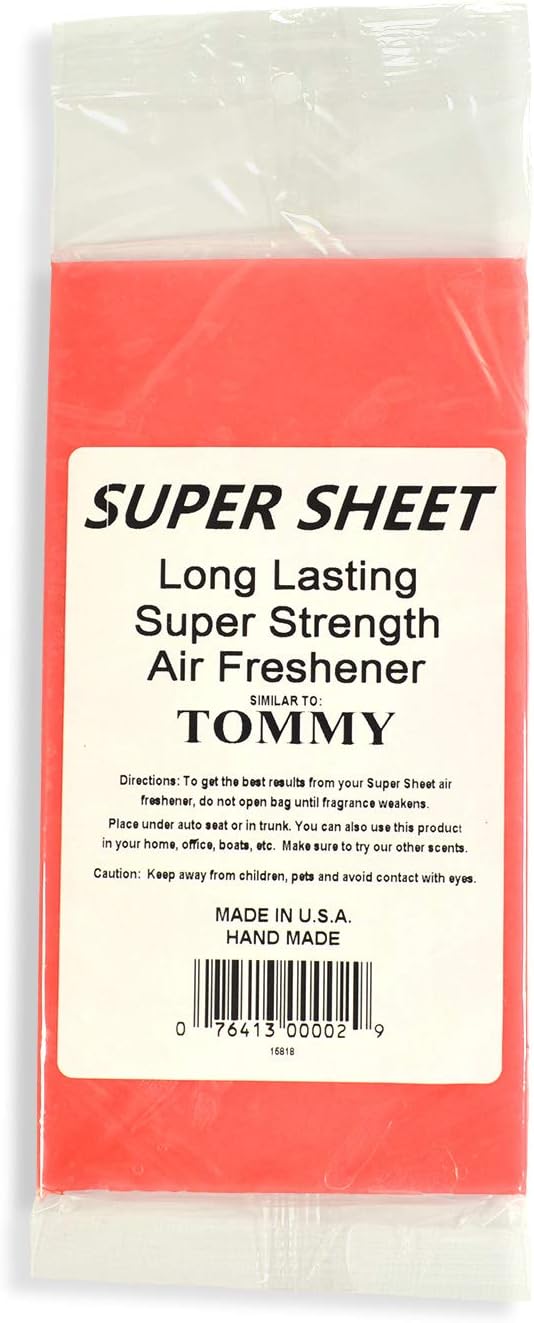 Super Sheet Small (7.5"x3.75") Under Seat Car Air Freshener (Tommy)