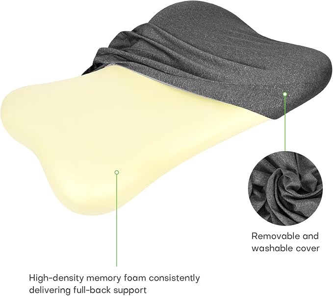 24'' Tall Back Support Pillow Fully Support Entire Back and Shoulder for Pain Relief and Comfort, Memory Foam Back Cushion for Back Rest, Ideal for Executive Office Chair, Computer & Gaming Chair