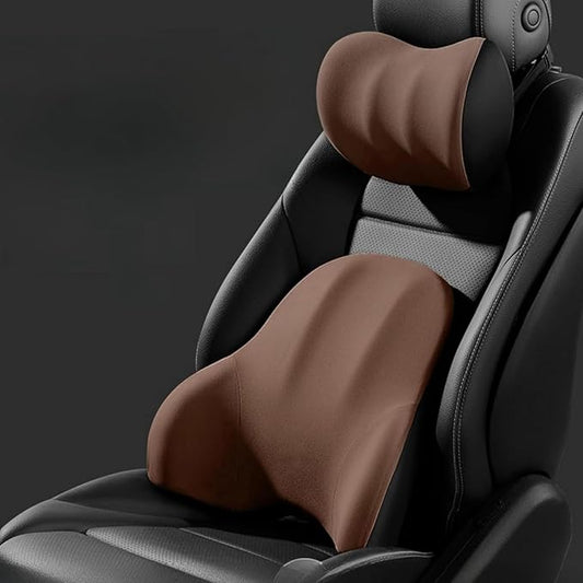 Car Headrest Lumbar Support Cushion for Toyota Corolla Cross 2022 2023 2024, Ergonomic Car Seat Headrest Cushion for Neck Back Pain Relief Memory Foam Breathable Removable Cover for Office Chair Car