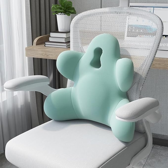 Lumbar Support Pillow for Office Chair, Back Pillow Lumbar Support for Car, Chair, Sofa - Improve Lower Back Pain Relief & Sitting Posture, Memory Foam Back Cushion for Long Sitting (Orange)