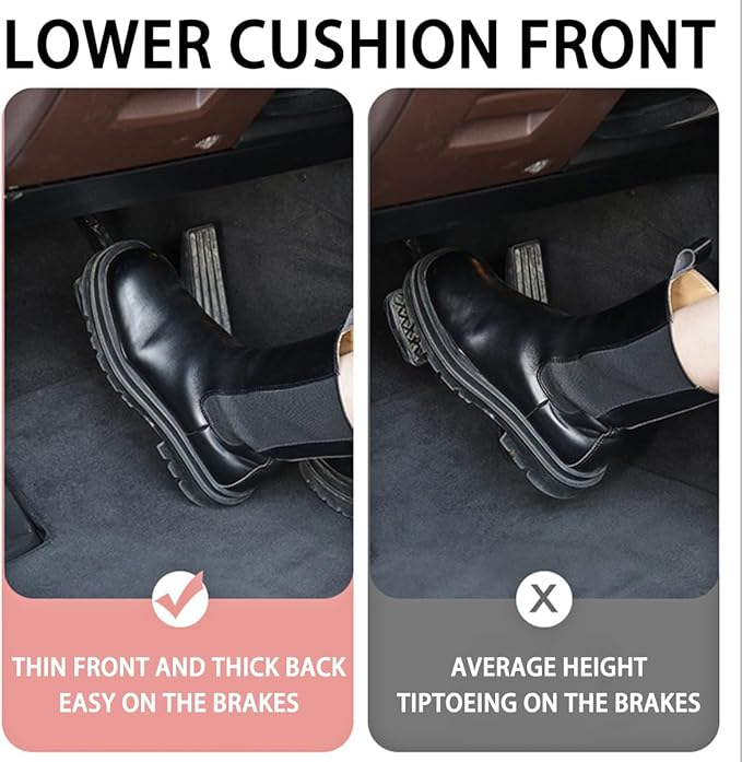Car Seat Cushion, Auto Gel Infused Memory Foam Cushion for Driver Comfortable Driving Hip Pressure Relief Office Chair, Universal for Vehicles and Office Chairs (Gray/White)