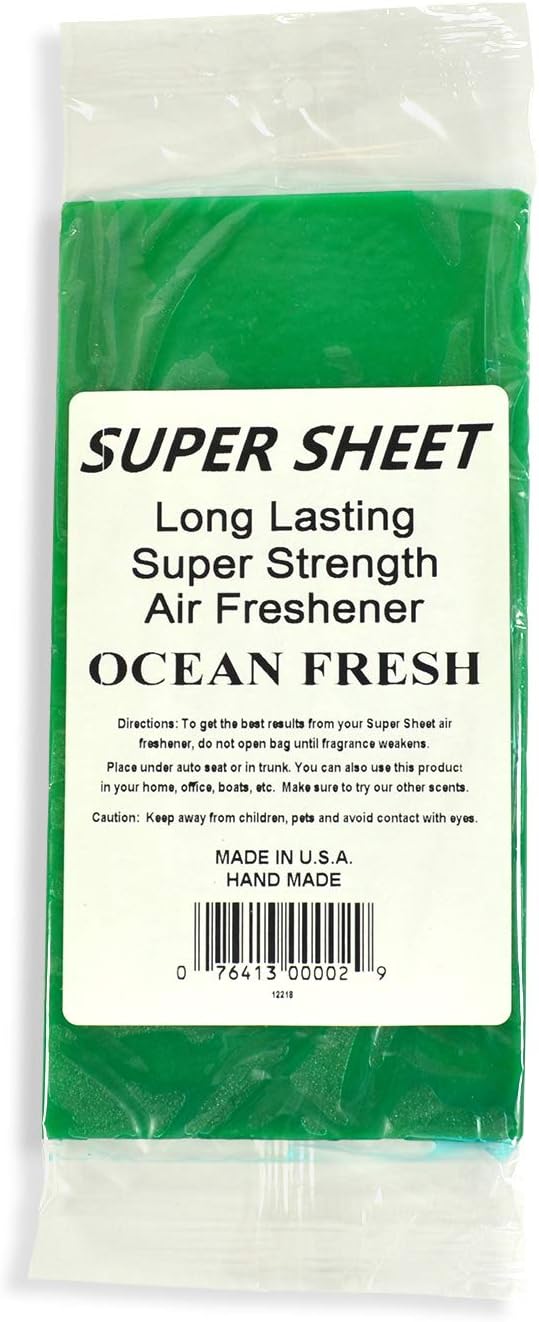 Super Sheet Small (7.5"x3.75") Under Seat Car Air Freshener (Ocean Fresh)