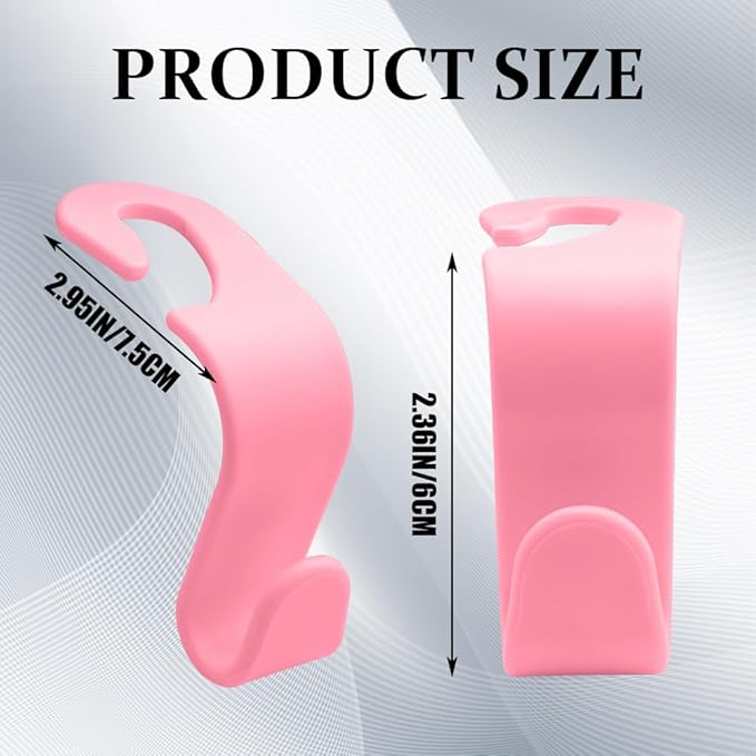 4PCS Car Seat Headrest Hooks, Purse Hook for Car, Auto Back Seat Organizer Storage Hanger Holder, Auto Accessories Multi-Use Portable Headrest Organizer Holder for Purse Handbag Coats (Pink)