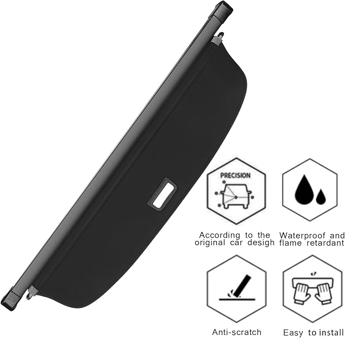 Cargo Cover Fit for VW Volkswagen Tiguan 2018 2019 2020 2021 2022 2023 2024 for Retractable Trunk Rear Security Cover Shielding Shade