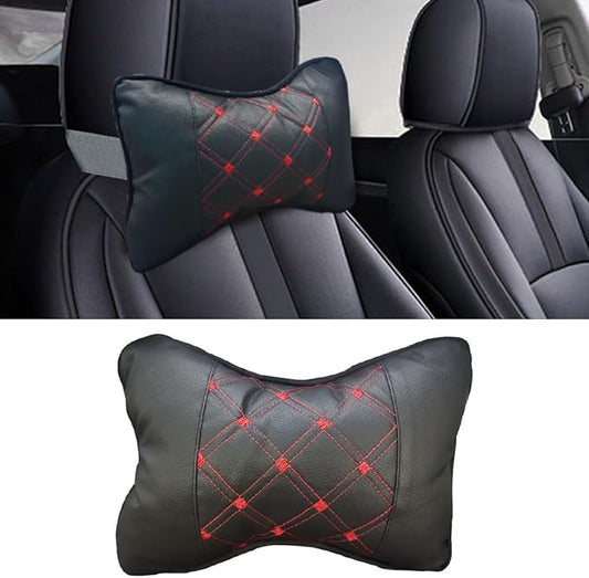 1PCS Car Neck Pillow, Breathable Car Head Neck Rest Cushion, Soft Pillow for Relieving Stiffness, Comfort Car Seat Neck Support Pillow (Black/Red)
