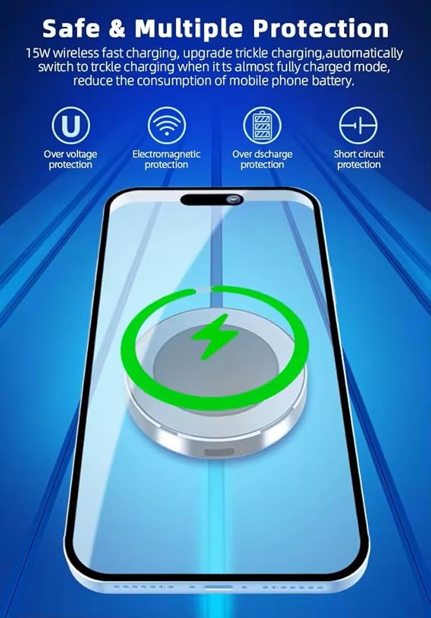 Generic SASHWA Wireless Car Vent Mount, 15W Magnetic Charger for iPhone 15/14/13/12 and Android, Superstrong Grip, 360° Rotation, Fast Charging Cable Included, Metal Ring with Sticker