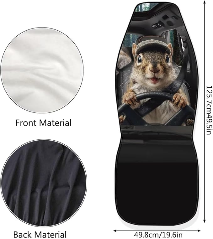 Funny Hamster Car Seat Cover Front Seats Only,Anti-Slip Driver Seat Cover Lightweight Vehicle Cushion Seat Cover Set for SUV Sedan Trucks Vans