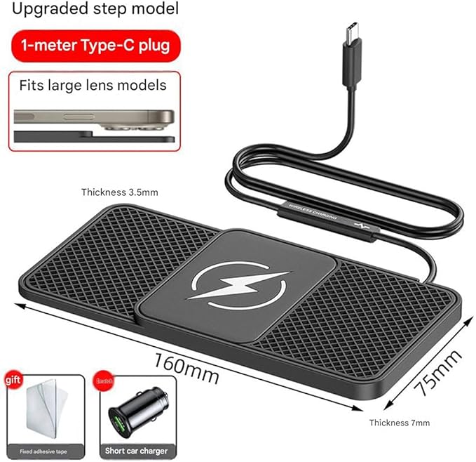 Car Wireless Charger Pad for Land Rover Range Rover Evoque 2012-2025,Fast Wireless Phone Charger Cell Phone Cordless Charging Mat Magnetic Charging Pad Interior Accessories,B Type-C Plug