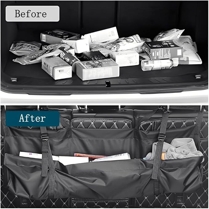 Car Trunk Organizer, Backseat Hanging Trunk Organizer, Portable Car Interior Accessories, Wear-Resistant Oxford Fabric Car Organizers and Storage for SUV, Van, Jeep