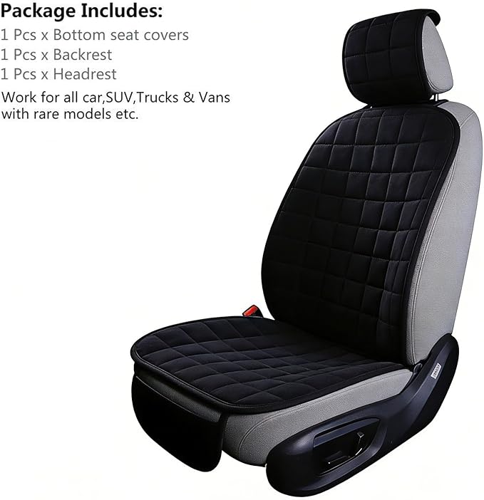Suninbox Linen Car Seat Covers, Bottom Seat Covers for Car,Car Seat Cushion,Car Seat Pad[Black]