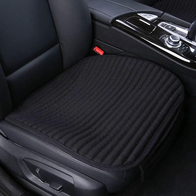 Suninbox Black Car Seat Covers,Buckwheat Hulls Car Seat Cushion,Truck Seat Covers,Compatible Sedan SUV Van MPV,Car Seat Pads,Bottom Seat Covers for Cars[Black Front Seat]