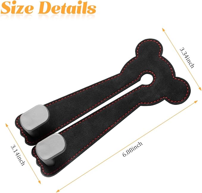 Car Seat Headrest Hook, 2PCS Cute 2 In 1 Vehicle Backseat Hanger Storage Double Hook with Phone Holder, Auto Interior Hanging Organizer Accessories, Universal for SUV Sedan Truck (Black)