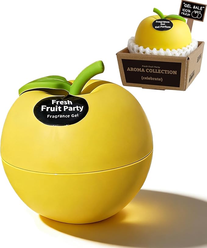 Banami Yellow Apple Air Freshener Gel, Decorative Odor Eliminator for Home, Car, RV, Bathroom, Pet Areas (Apple)