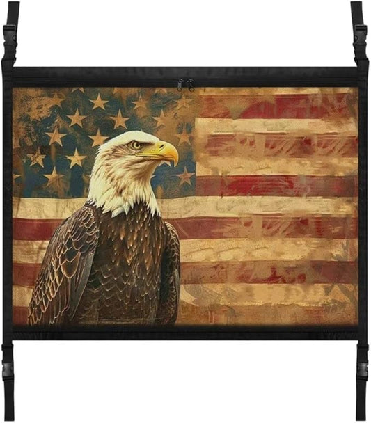 Eagle USA Flag Car Roof Storage Bag Car Organizer for Car Seat All Car Storage Organizer One-Size-Fits Car Travel Accessories