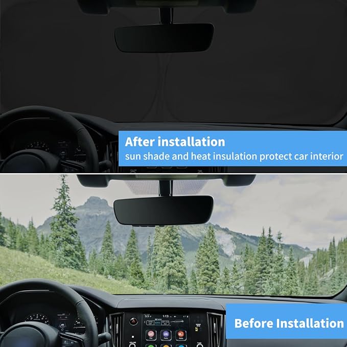 Windshield Sun Shade Custom Fit 2025-2020 Subaru Outback, Window Sunshade for Outback (Base, Premium, Limited, Touring) Accessories, Sun Visor UV Protector Heat Shield Cover, Keep Car Cool