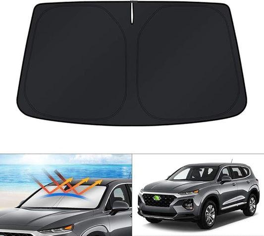 KUST Windshield Sun Shade for Hyundai Santa Fe 2019 2020 2021 2022 2023 Accessories Sunshade Sun Protector Foldable Block UV Rays Keep Car Cooler