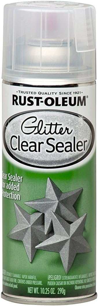 Rust-Oleum 267736 Specialty Glitter Spray Paint, 10.25 Oz, Clear Sealer