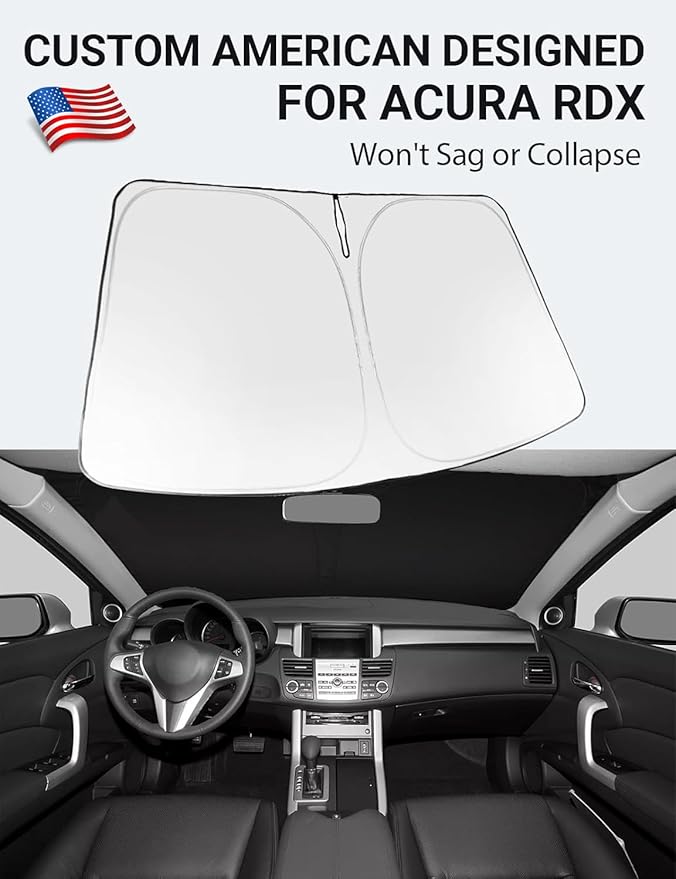 Proadsy 2026 Upgrade Windshield Sun Shade Custom Fit 2007-2012 RDX Acura RDX Foldable Front Sunshade Protector Sun Visor Blocks UV Rays Keep Car Cooler