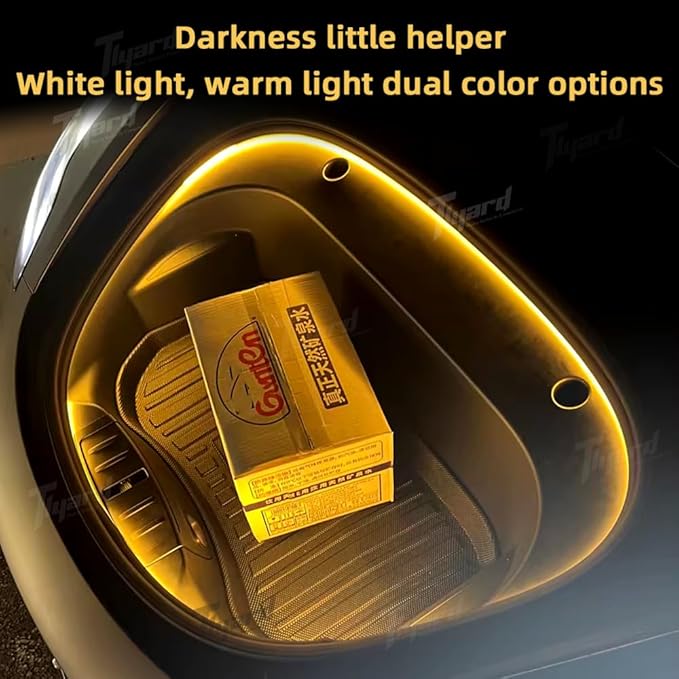 Tlyard Ambient Led Trunk Lights for Tesla Model 3 Highland 2024 2025 Back Interior Frunk Lightning String for Neon Atmosphere Compatible with Tesla Accessories (Warm Light)