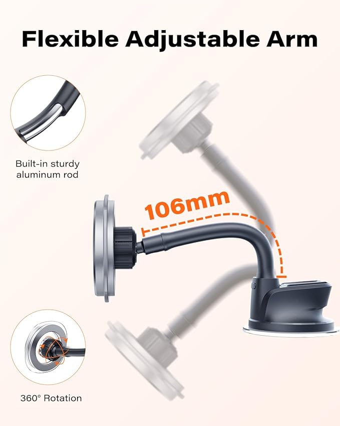 APPS2Car for Magsafe Car Mount, Magnetic Car Phone Holder Mount Fit for iPhone 17/16/15/14/13/12 Series/Magsafe Case
