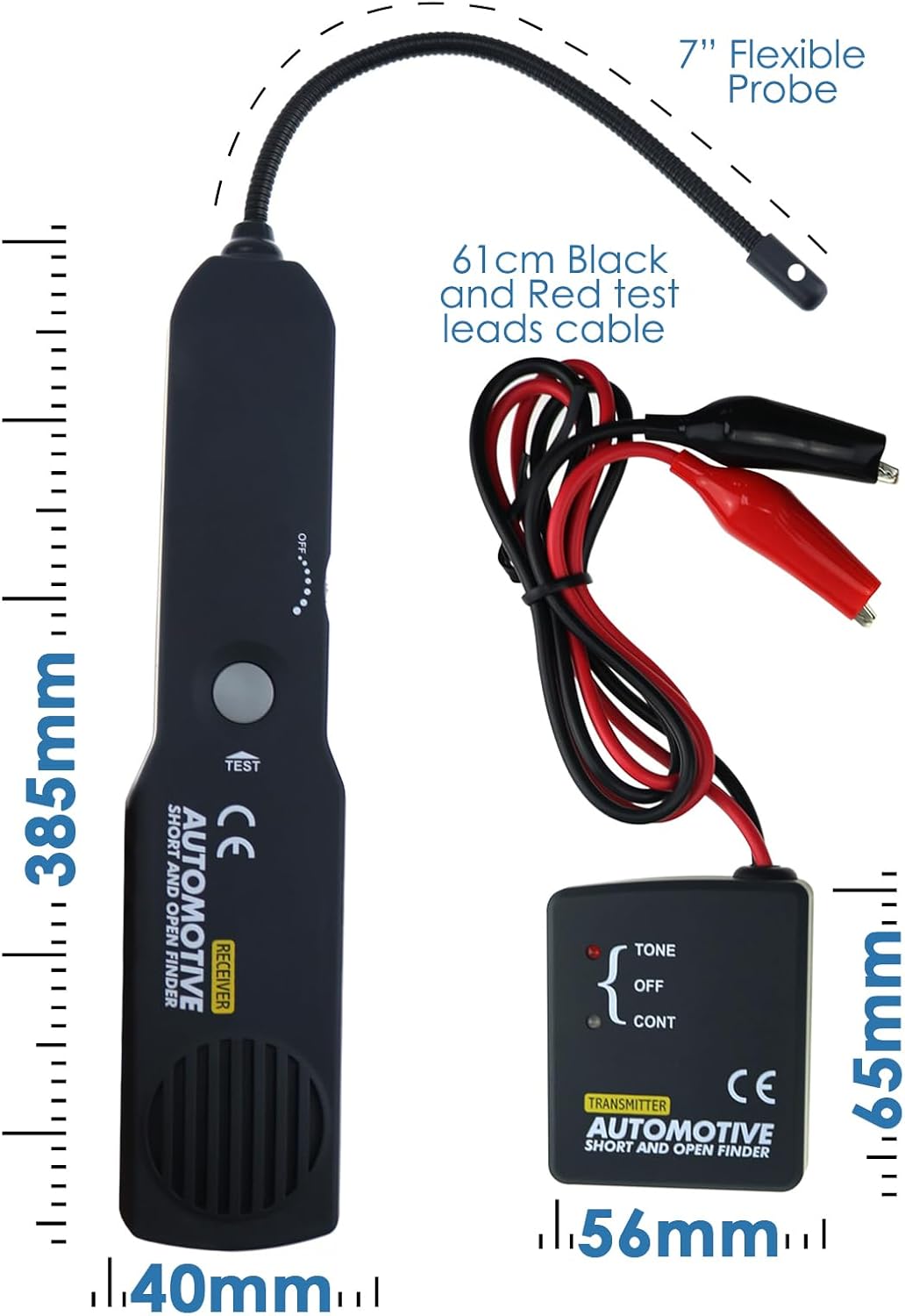 Automotive Circuit Tester, Car Repair Cable Circuit Wire Tracker Tracers Analyzer Short Open Finder Tester Checker Device Detector Probe DC 6-42V Car Diagnostic Tool