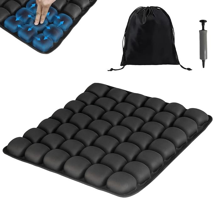 Travel Seat Cushion for Airplane, Airplane Seat Cushion for Long Flights Without Air Pump, Portable Ergonomic Travel Cushion for Car,Office,Stadium (42 Air Bag)