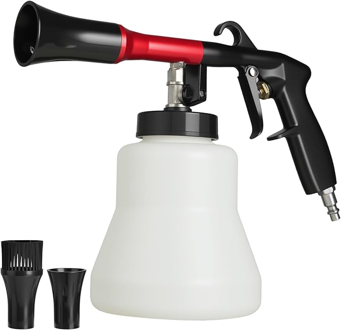 PARAROSE Car Cleaning Gun Detailing Interior Dryer Air Blow Gun, High Pressure Blower Gun, Car Detailing Kit Interior Cleaner（1L Capacity，Black）