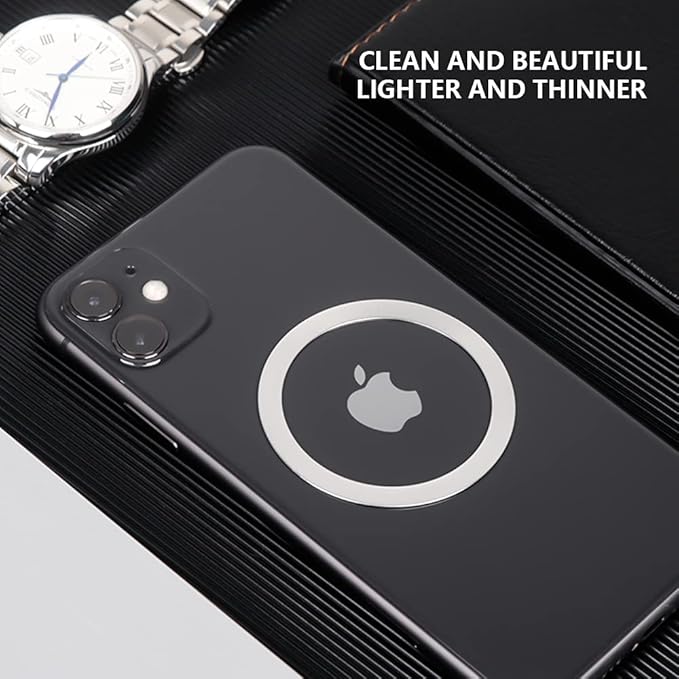 Magnetic Wireless Charger Universal Metal Rings - 5 PCS,for MagSafe-Compatible Charger on iPhone 14/13/12 Pro/Max/Mini Case and Samsung Galaxy (White - 5pcs)