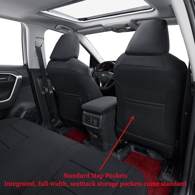 coverdream Custom Seat Covers Compatible with Select Toyota RAV4 Hybrid 2016 2017 2018 Models (Black,Full Set)
