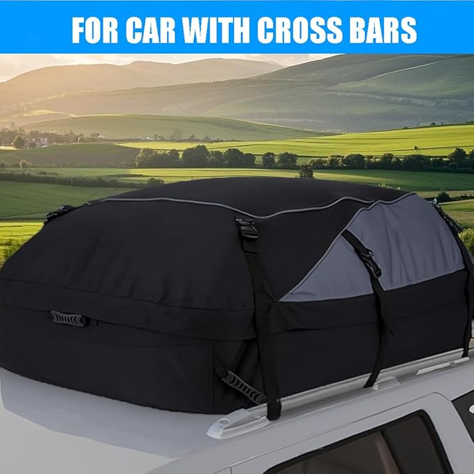 Car Roof Rack Luggage Bag, Rooftop Cargo Carrier Roof Bag Waterproof Vehicle Soft-Shell Roof Luggage, with Lacing Strap, Safety Hook (160 * 110 * 45cm)