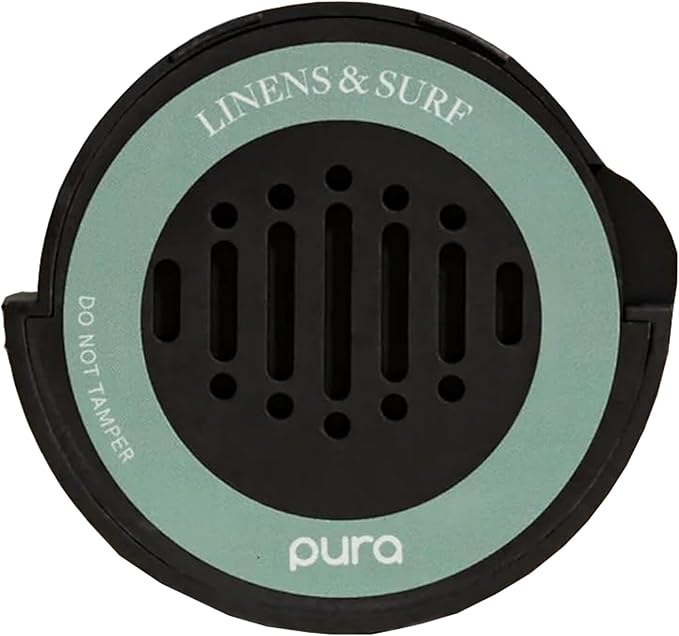 Pura Car Scent Refill - Fragrance for Pura Car Diffuser - Clean & Safe Luxury Diffuser Scent - Long-Lasting Fragrance for 30 Days of Aroma - Linens & Surf