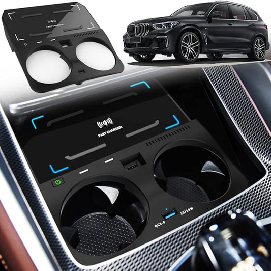 Wireless Car Charger for BMW X5 X5M X6 X6M 2019-2022, 15W Qi Fast Charging Phone Charger Pad for BMW G05/G06 Center Console Accessory, Gift for BMW Owners(Support Original Car Without NFC)