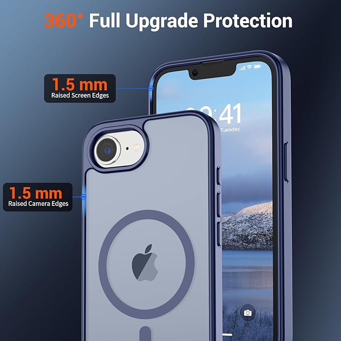 SUPFINE Magnetic for iPhone 17e Case/iPhone 16e Case (Compatible with MagSafe)(Military Grade Drop Protection) Slim Translucent Matte Shockproof with Anti-Fingerprint Phone Case,Lavender Gray