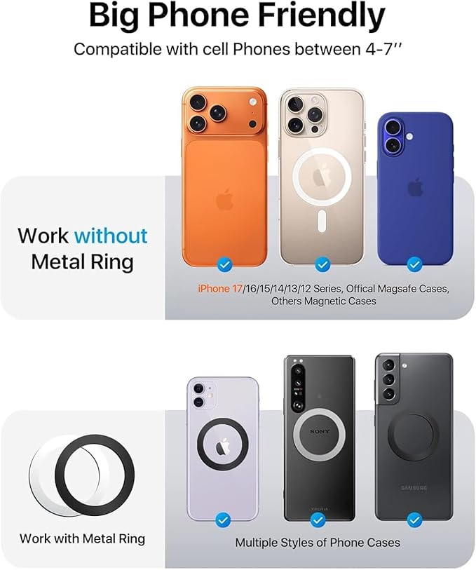 andobil for Magsafe Car Mount [Strongest Magnet & Upgraded 3M Adhesive] Magnetic Phone Holder for Car Dashboard 360 Adjustable Magnetic Car Phone Holder Mount for iPhone 17 Pro Max 16 15 14 13 Plus