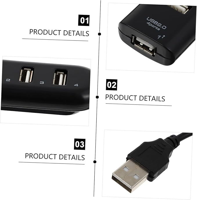 Angoily 1Pc USB Hub Port USB Splitter Portable USB Expander for Laptop High Speed Data Transfer Compatible with Keyboard Mouse Tv USB Hub for Extra Ports