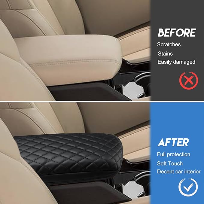 INTGET Center Console Cover for 2026 Jeep Grand Cherokee Accessories 2022 2023 2024 2025/Grand Cherokee L 2021-2026 Car Armrest Arm Rest Box Lid Pad Dog Seat Cover Protector(Black with Cushion)