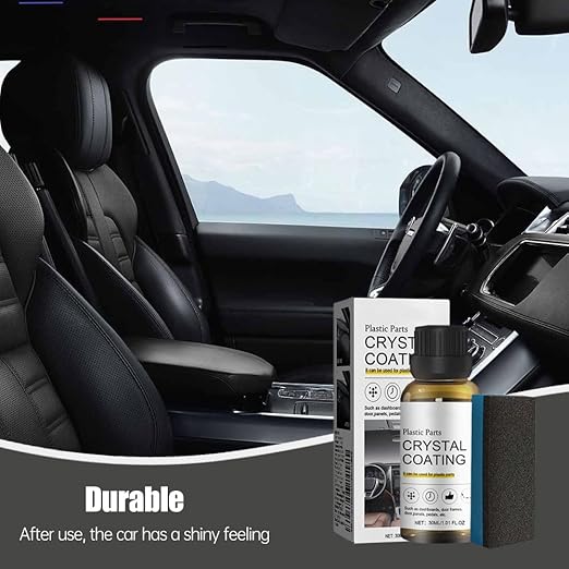 2025 Upgrade Crystal Coating for Car, Plastic Parts Crystals Coating, Plastics Parts Crystal Coating Plastic Restorer with Spong, Long Duration Refurbish Coatings Agent for Automotive Plastics (5Set)